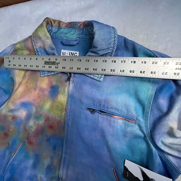 Allen Onya INC International Concepts XXL Tie-Dye Denim Jacket Worldly Blue New - Picture 10 of 12